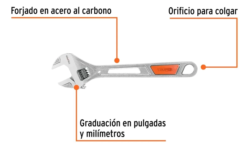 LLAVE FRANCESA CROMADA 10 PULGADAS 32 MM - 2