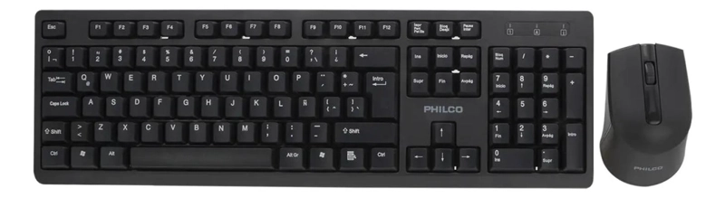 KIT TECLADO Y MOUSE INALAMBRICOS NEGRO - 1