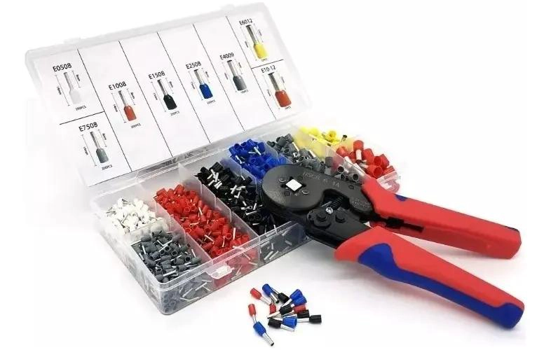 ALICATE CRIMPADOR CON KIT DE TERMINALES Y FE RULAS - 7