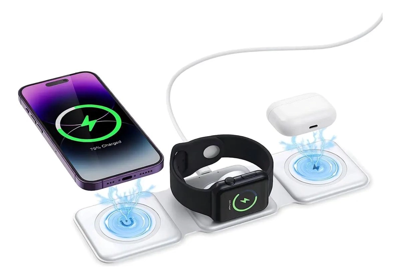 GENÉRICO ESTACION DE CARGA INALAMBRICA 3 EN 1 MAGSAFE 15W PARA IOS