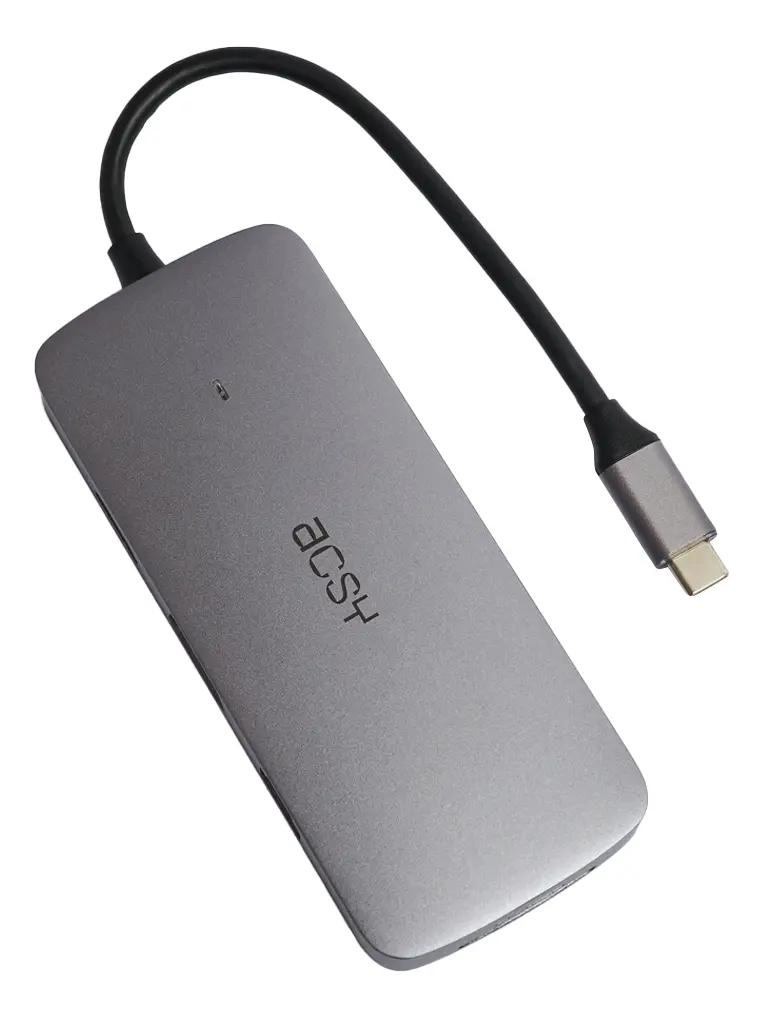 HUB ADAPTADOR TIPO C 10 EN 1 COLOR GRIS - 2