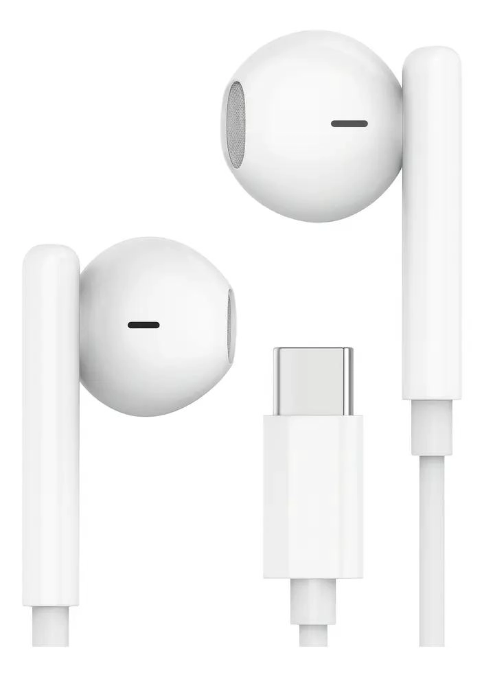 AUDIFONOS ALAMBRICOS CON CONECTOR TIPO C BLANCOS - 1