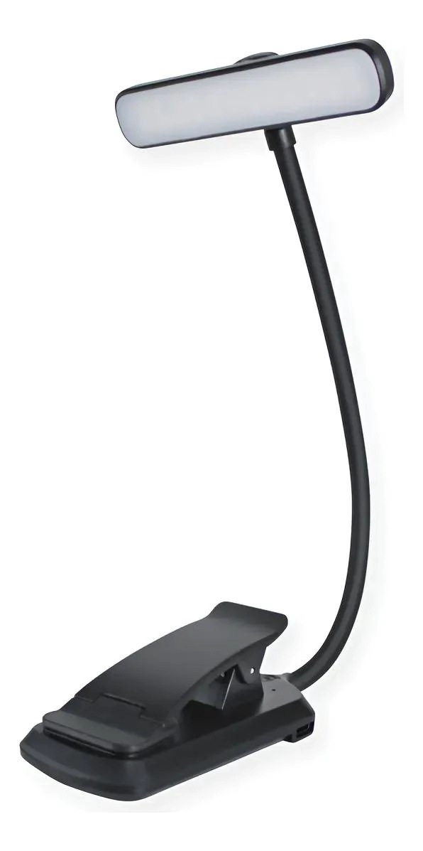 LUZ DE LECTURA RECARGABLE CON PINZA GIRATORIA - 1