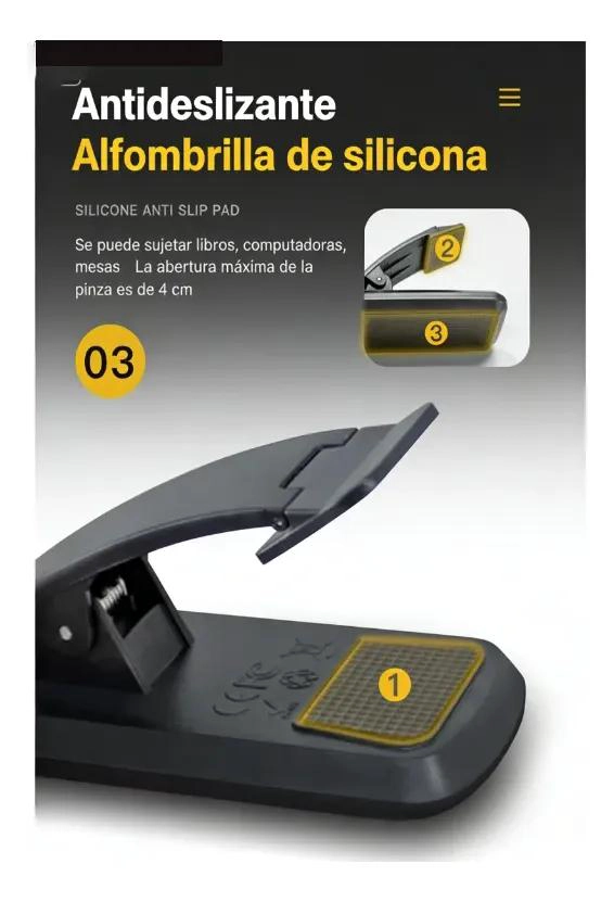 LUZ DE LECTURA RECARGABLE CON PINZA GIRATORIA - 2