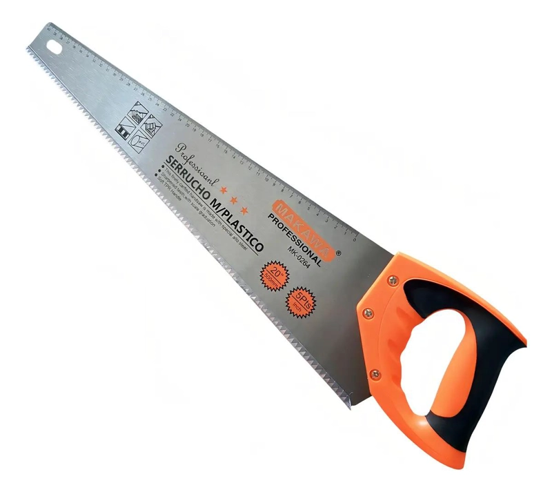 SERRUCHO CARPINTERO DE MANO 50 CM NARANJA - 1