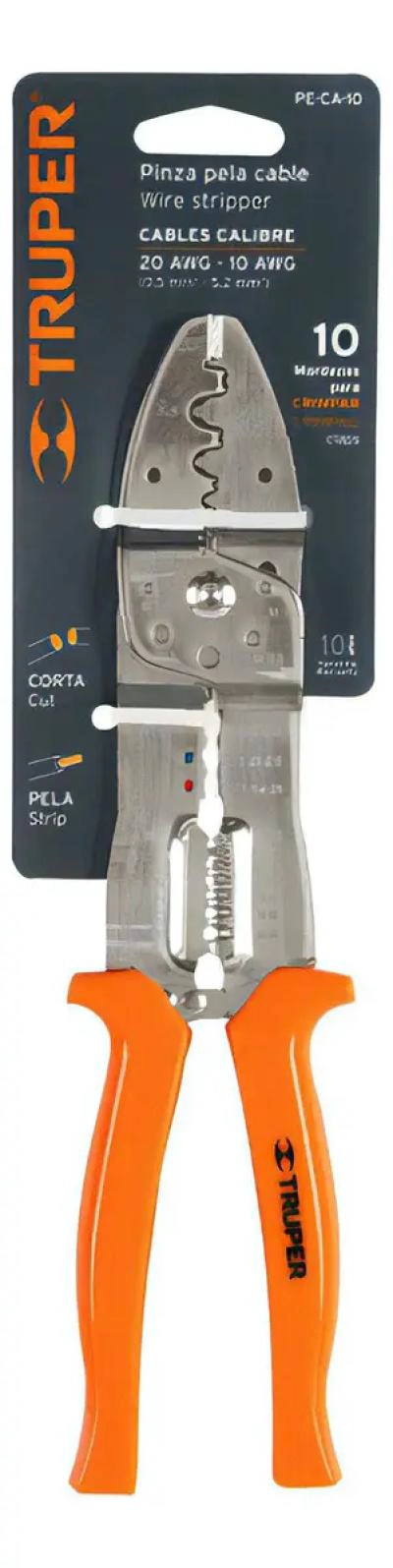 PINZA PELACABLES 10'' 20-10 AWG CON CRIMPADORA - 4