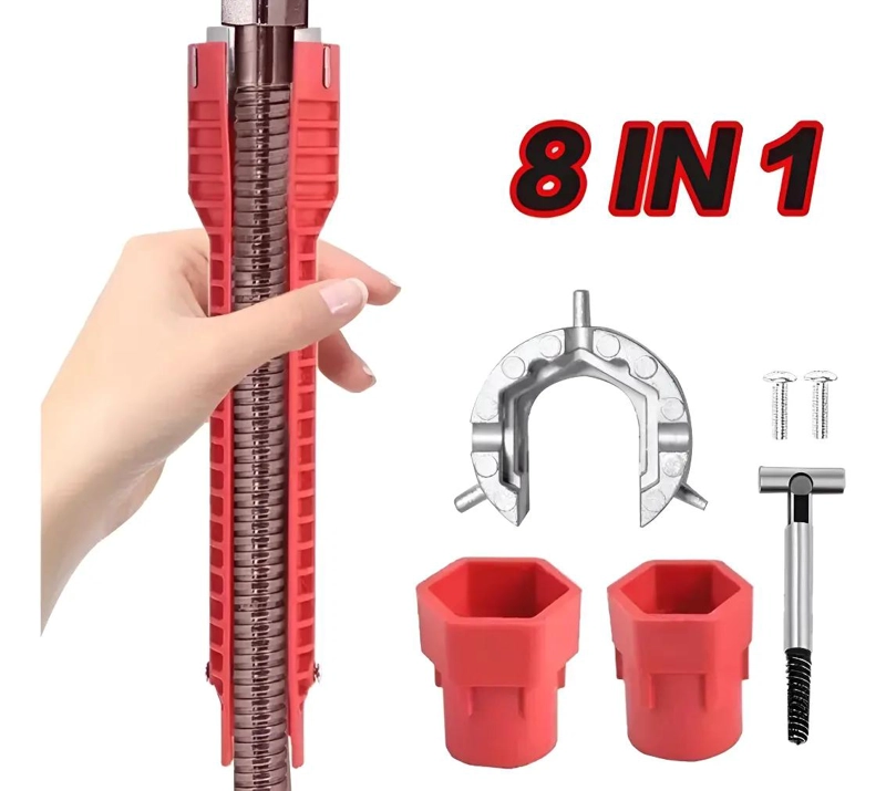 LLAVE MULTIFUNCIONAL 8 EN 1 PARA PLOMERIA - 2