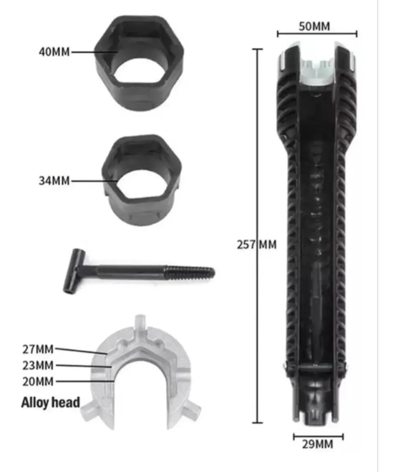 LLAVE MULTIFUNCIONAL 8 EN 1 PARA PLOMERIA - 9