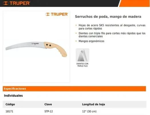SERRUCHO DE PODA 30 CM PARA JARDINERIA - 4