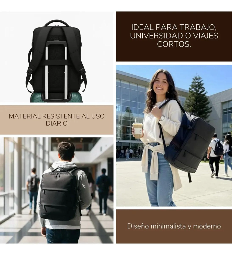 MOCHILA IMPERMEABLE PARA LAPTOP 15.6' CAPACIDAD 20L - 3