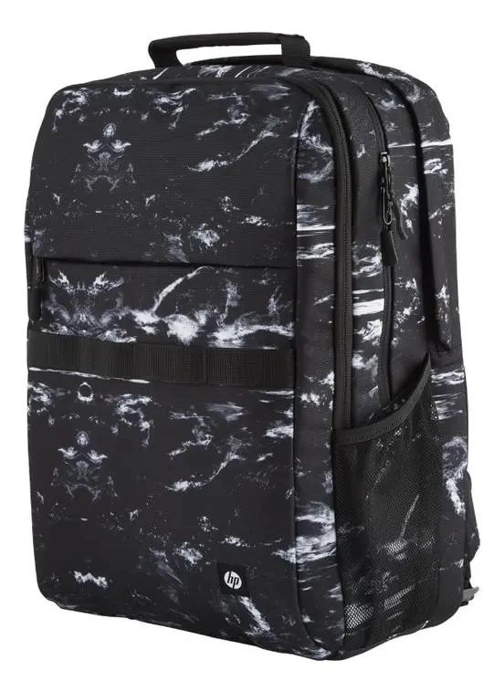 MOCHILA CAMPUS XL MARMOL PIEDRA NEGRO Y BLANCO - 3
