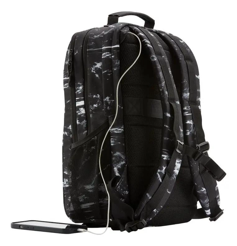 MOCHILA CAMPUS XL MARMOL PIEDRA NEGRO Y BLANCO - 4