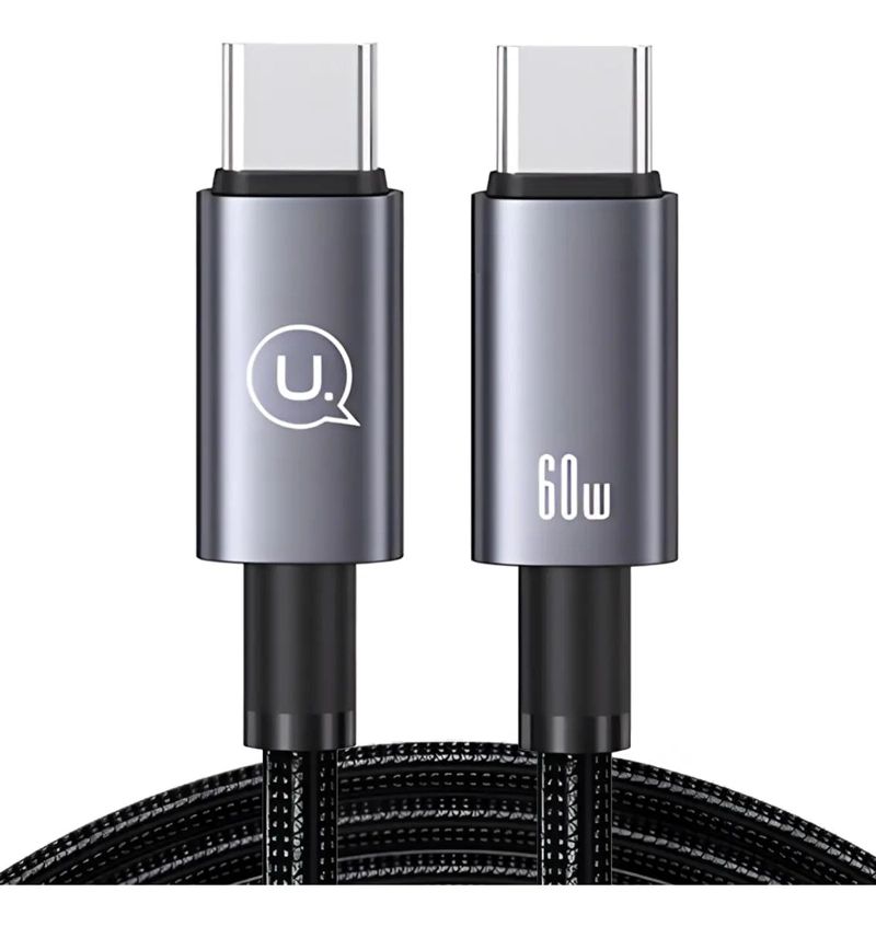 GENÉRICO CABLE USB TIPO C A USB C 60W 25CM TRENZADO NEGRO