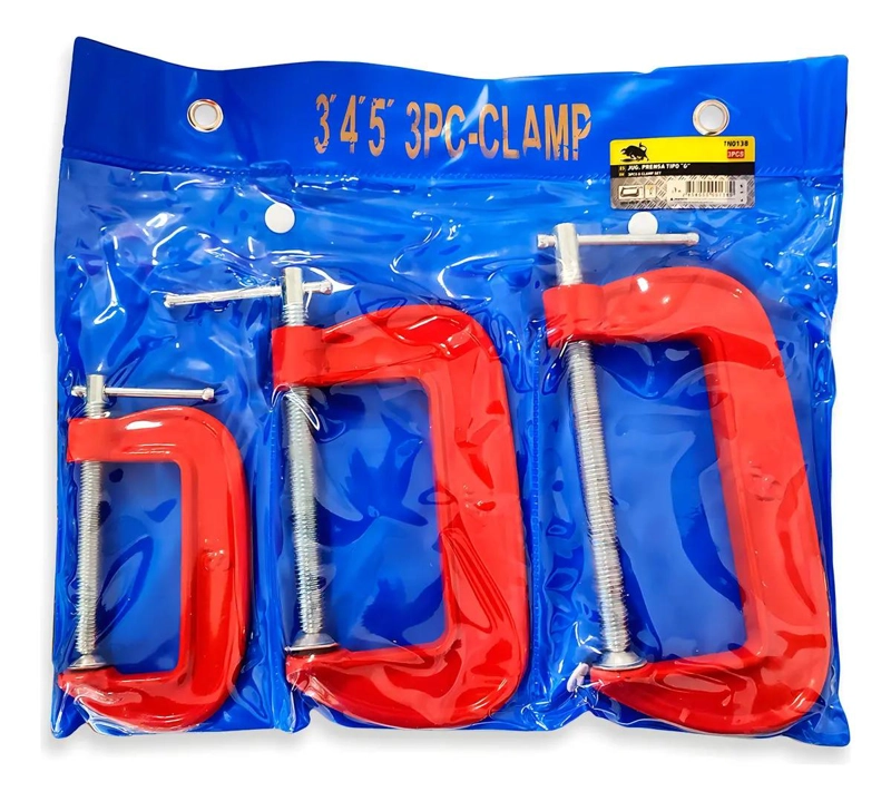 SET DE 3 PRENSAS TIPO C PARA CARPINTERIA - 7