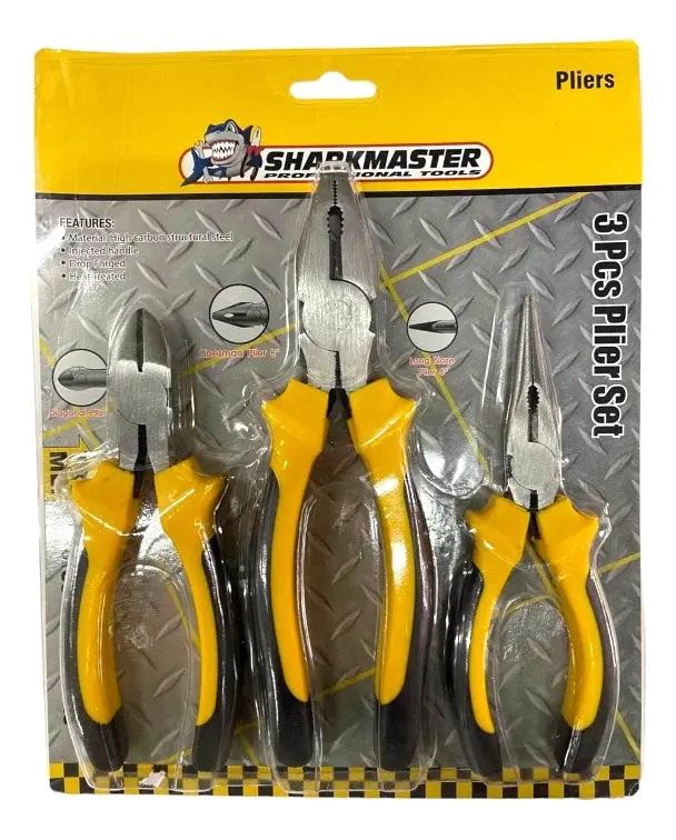 JUEGO DE ALICATES 3 PIEZAS CON MANGO ANTIDESLIZANTE - 1