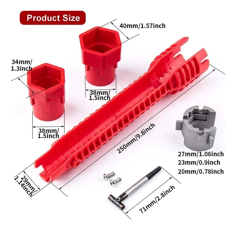 LLAVE DE GRIFO 8 EN 1 CON MANGO ANTIDESLIZANTE - 5