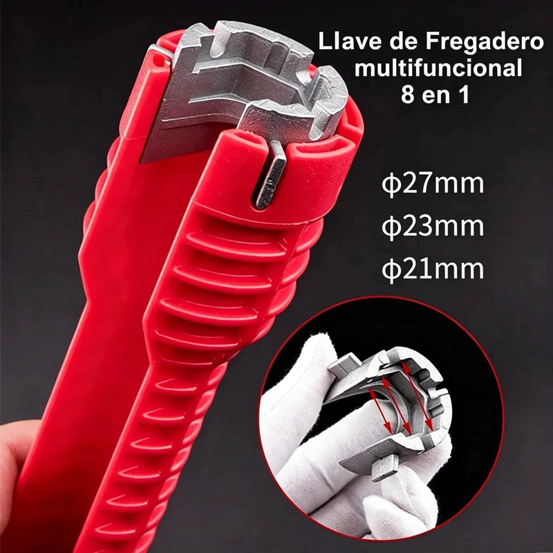 LLAVE DE GRIFO 8 EN 1 CON MANGO ANTIDESLIZANTE - 6
