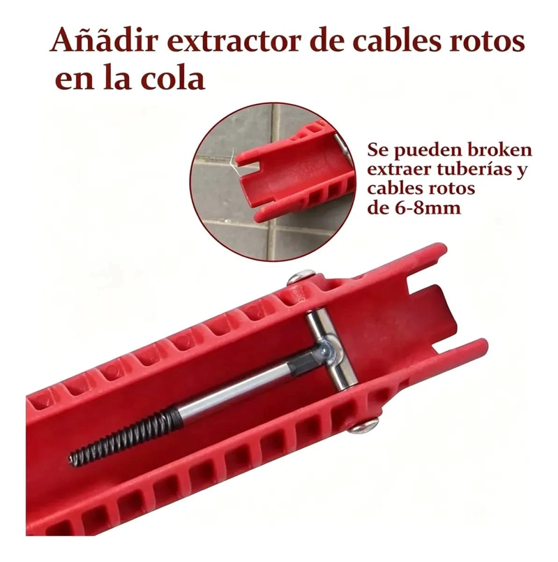 LLAVE DE GRIFO 8 EN 1 CON MANGO ANTIDESLIZANTE - 8