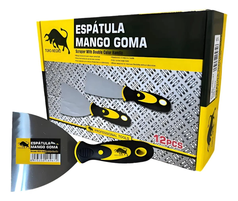 ESPATULA MANGO GOMA 4' PACK 12 UNIDADES - 1