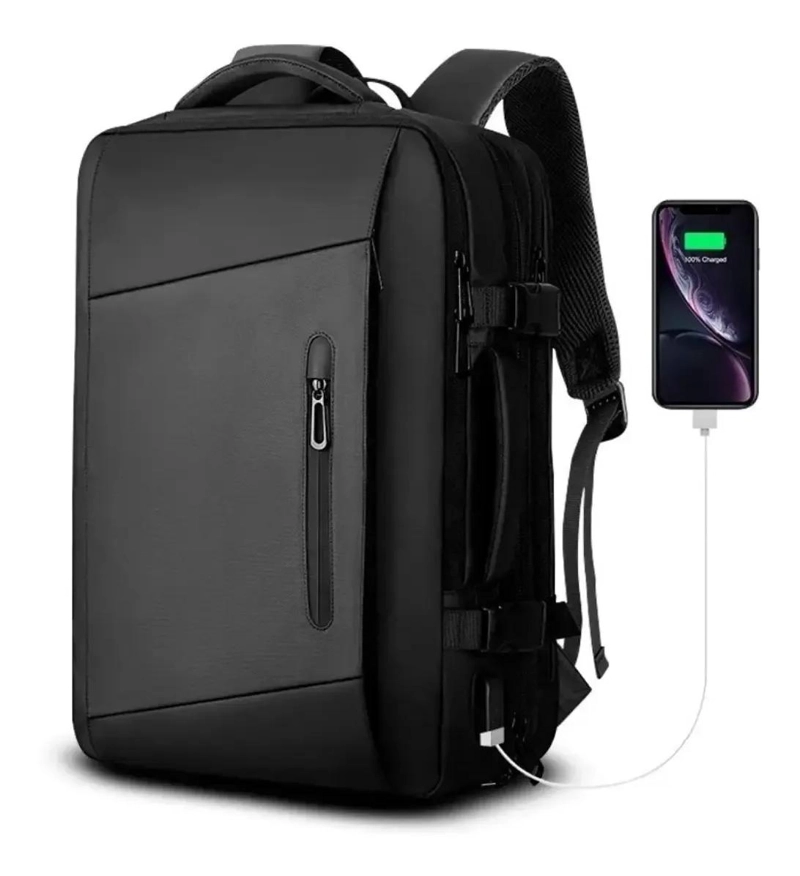 MOCHILA MALETA IMPERMEABLE ANTIRROBO 35L CON USB - 4