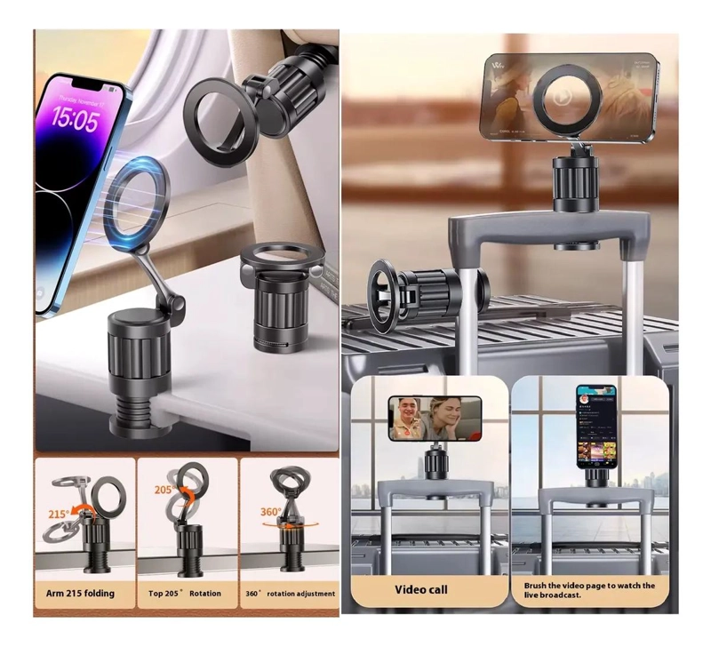 SOPORTE MAGNE TICO PORTATIL PARA CELULAR CON GIRO 360° - 2