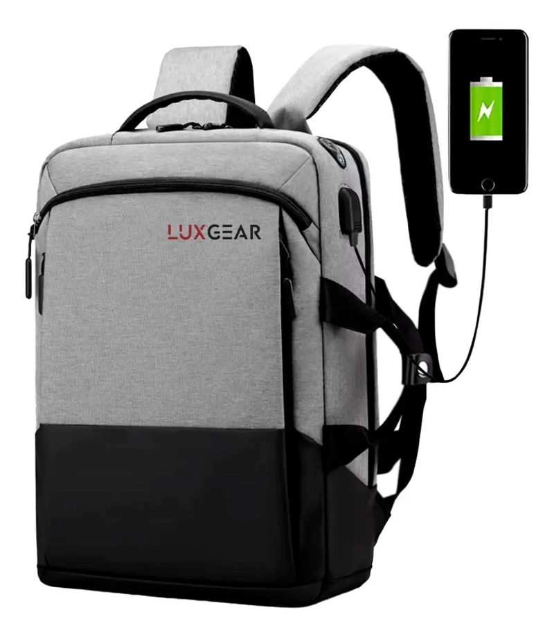 MOCHILA URBANA IMPERMEABLE PARA NOTEBOOK CON USB - 1