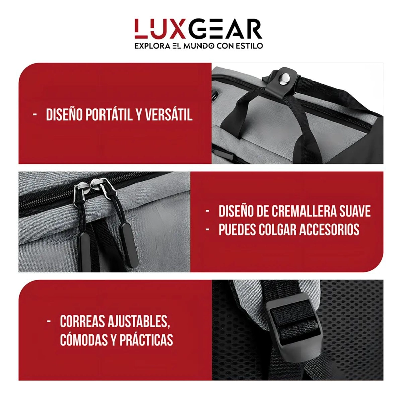 MOCHILA URBANA IMPERMEABLE PARA NOTEBOOK CON USB - 3