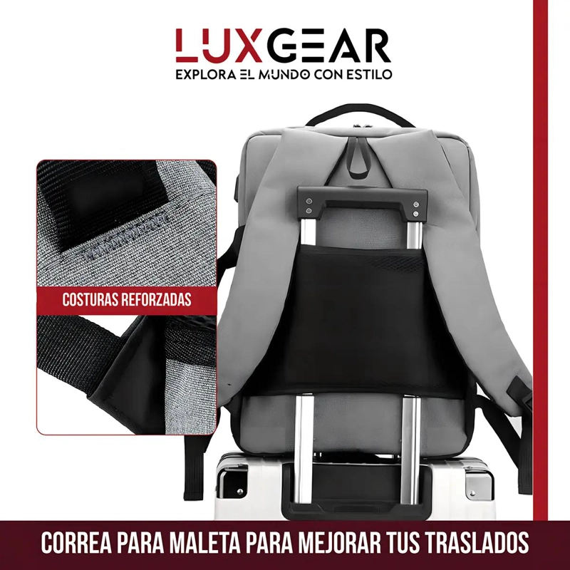 MOCHILA URBANA IMPERMEABLE PARA NOTEBOOK CON USB - 4