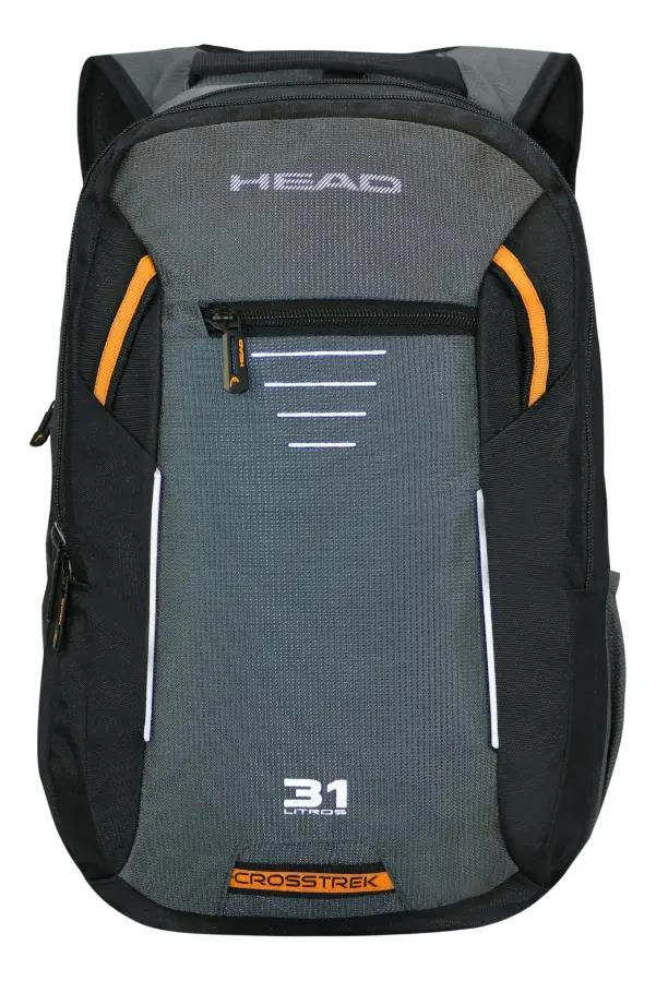 MOCHILA PORTA LAPTOP NEGRA Y GRIS CON MULTIPLES COMPARTOS - 2