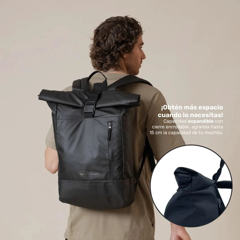 MOCHILA ROLL TOP 22L IMPERMEABLE CON PORTA NOTEBOOK - 4