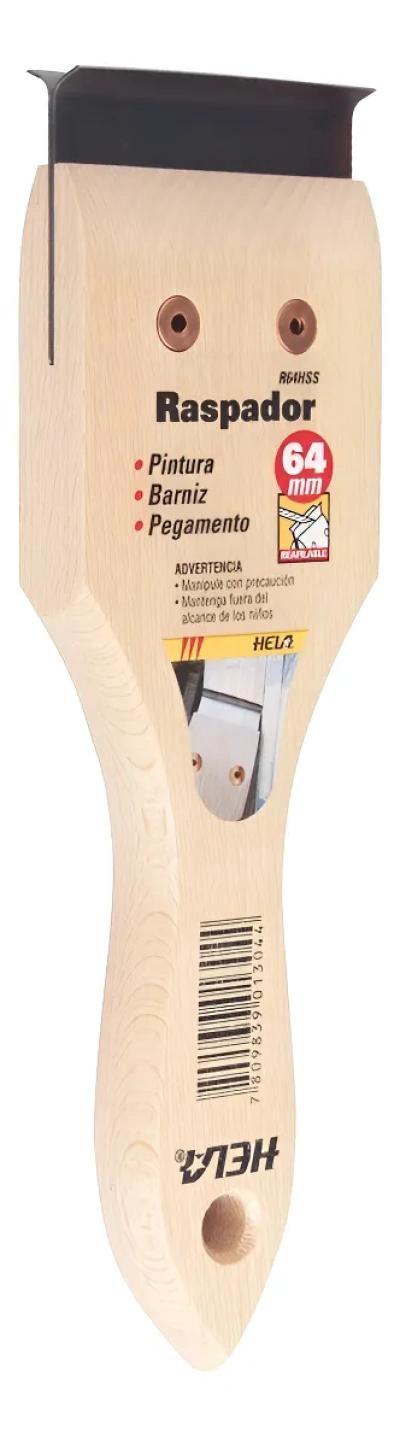 RASPADOR DE ACERO CON MANGO DE MADERA 64 MM - 1