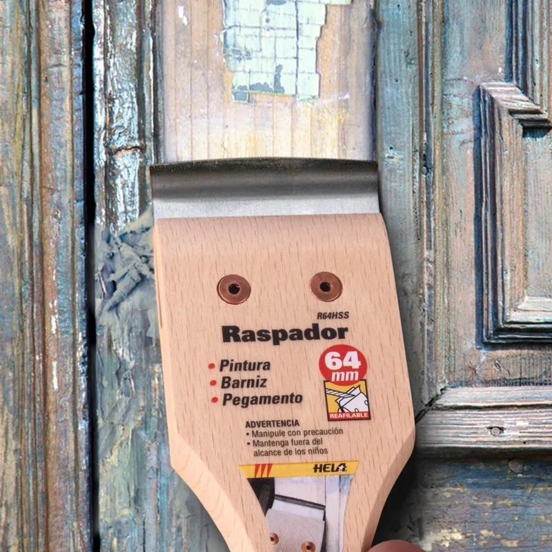 RASPADOR DE ACERO CON MANGO DE MADERA 64 MM - 2