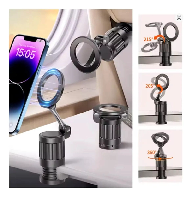 SOPORTE MAGNE TICO PORTATIL PARA CELULAR CON GIRO 360° - 3