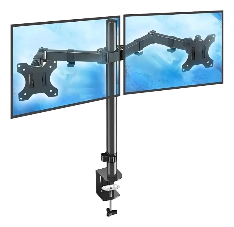 SOPORTE DE MESA ARTICULADO PARA DOBLE MONITOR COLOR NEGRO - 3