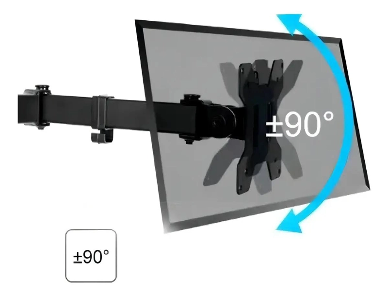 SOPORTE DE MESA ARTICULADO PARA DOBLE MONITOR COLOR NEGRO - 5