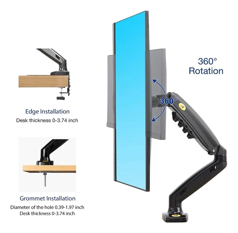 SOPORTE BRAZO ARTICULADO PARA MONITOR 17 A 27 PULGADAS - 5