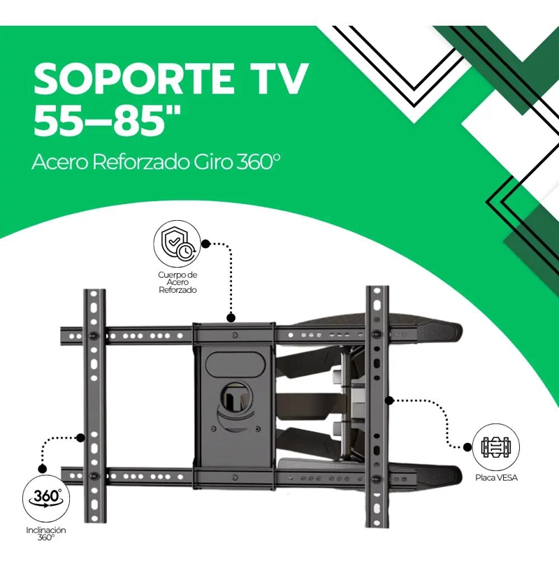 SOPORTE PARA TV 55-85 PULGADAS ACERO REFORZADO 360° - 3