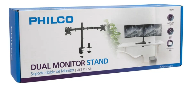 SOPORTE DOBLE PARA MONITOR DE MESA 13 A 32 PULGADAS - 5
