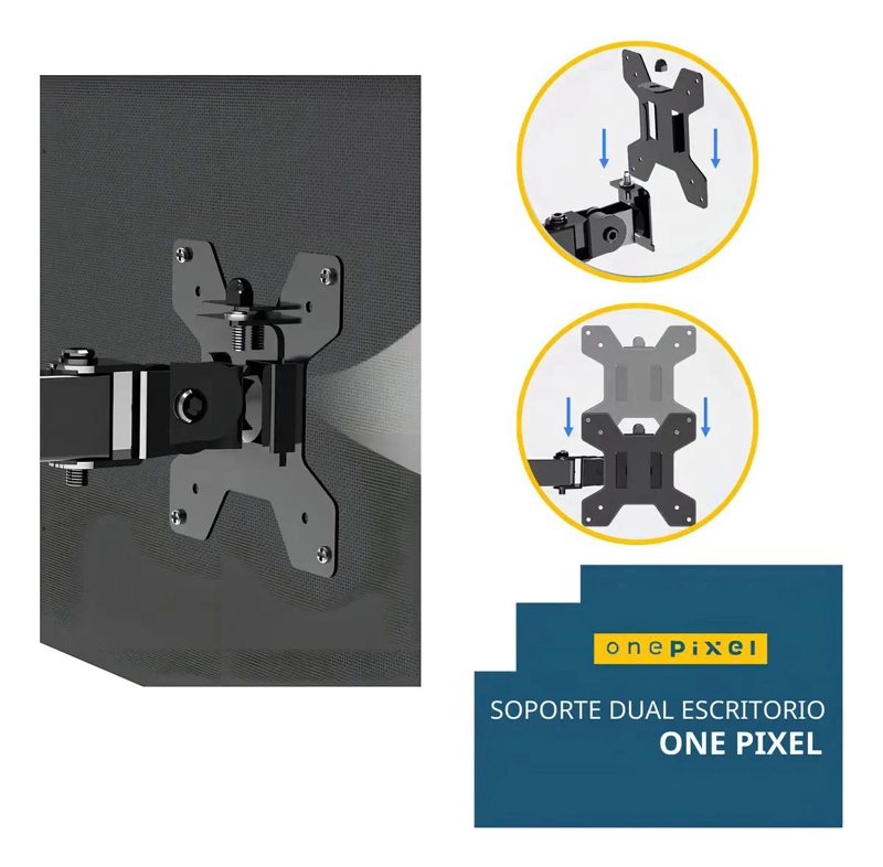 BRAZO DOBLE PARA 2 MONITORES 17-32 PULGADAS NEGRO VESA - 2