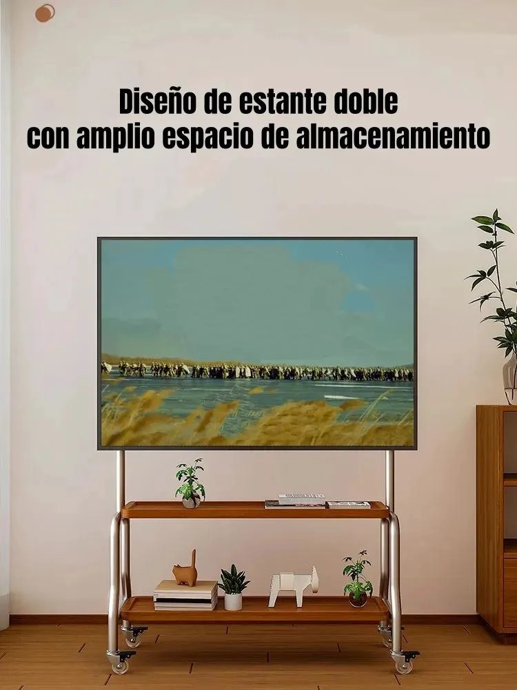 SOPORTE TV PEDESTAL 40-75' CON RUEDAS Y DOBLE ALMACENAJE - 5