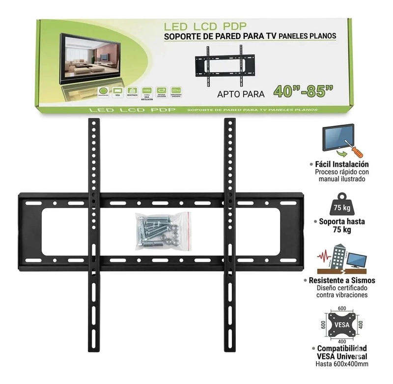 SOPORTE FIJO DE PARED PARA TV 40-85 PULGADAS VESA - 3