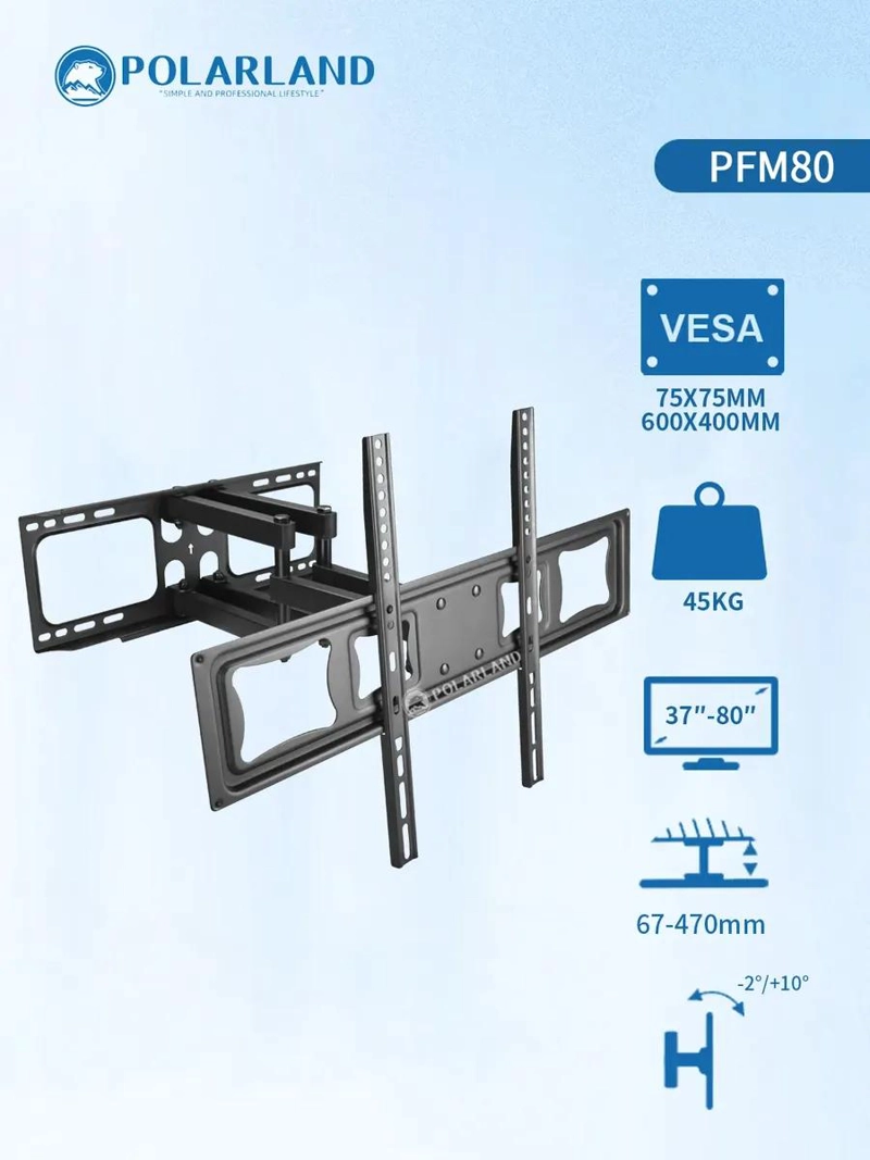 GENÉRICO SOPORTE TV ARTICULADO 4 BRAZOS PARA PANTALLAS 32 A 80'