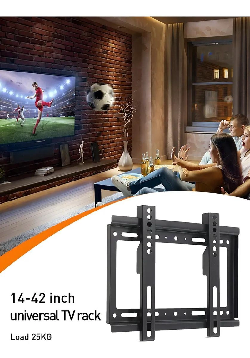 SOPORTE FIJO PARA TV DE 14 A 42 PULGADAS NEGRO - 4