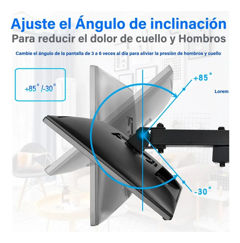 SOPORTE ARTICULADO PARA MONITOR 15 A 33 PULGADAS NEGRO - 3