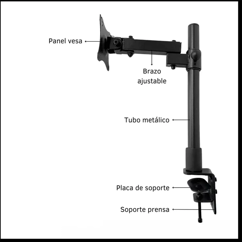 SOPORTE ARTICULADO PARA MONITOR 15 A 33 PULGADAS NEGRO - 5