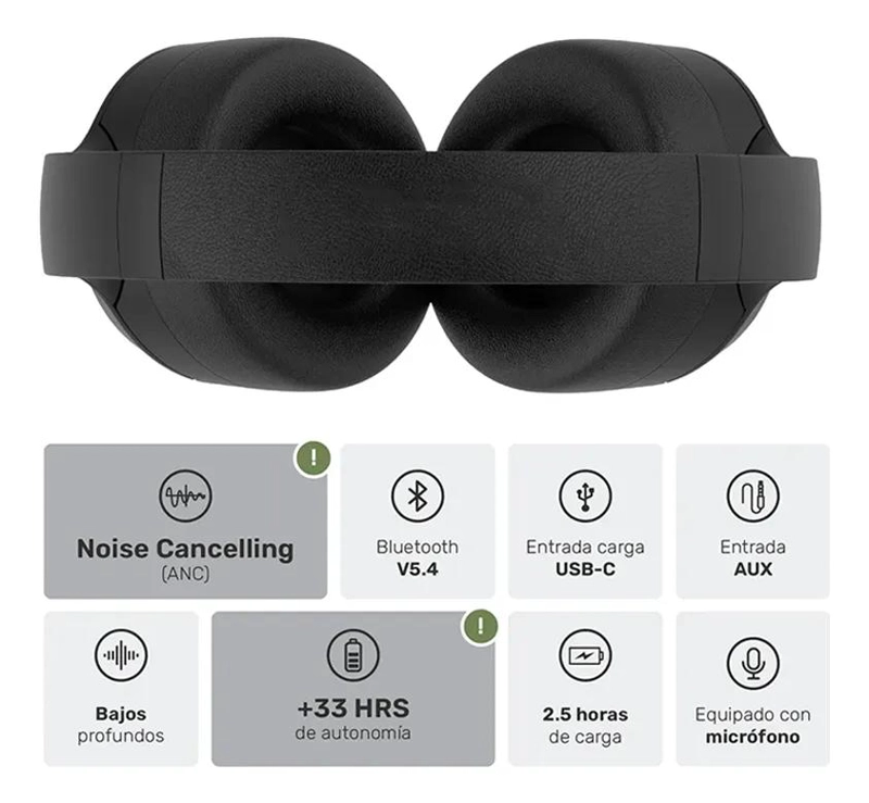 AUDIFONOS BLUETOOTH OVER EAR CON MICROFONO Y MANOS LIBRES - 5