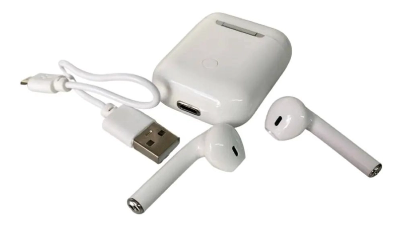 AUDIFONOS IN-EAR BLUETOOTH I12 BLANCOS CON ESTUCHE - 2