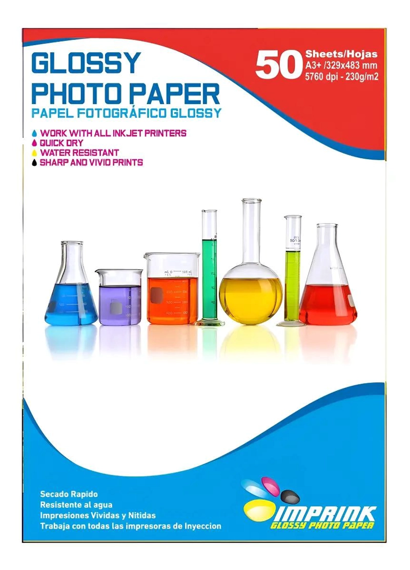 PAPEL FOTOGRAFICO GLOSSY BRILLANTE A3+ 230G 50 HOJAS - 1