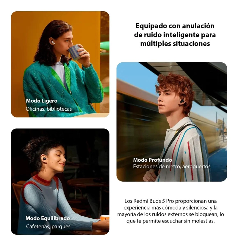 AUDIFONOS INALAMBRICOS BLUETOOTH CON CANCELACION ACTIVA - 3