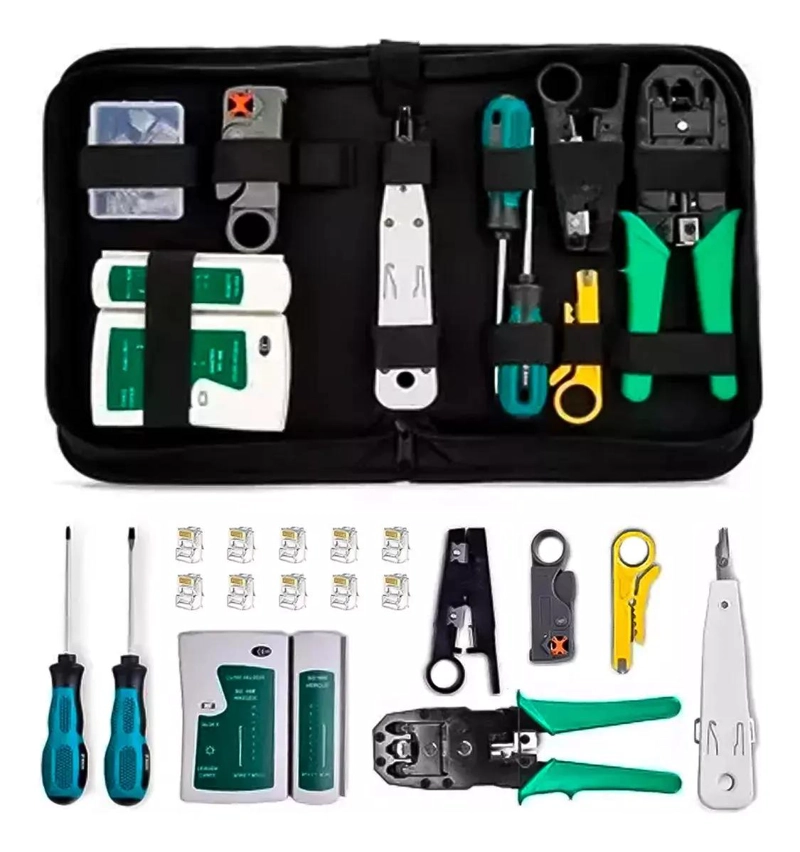 KIT DE HERRAMIENTAS PARA CABLEADO RJ45 UTP LAN - 1